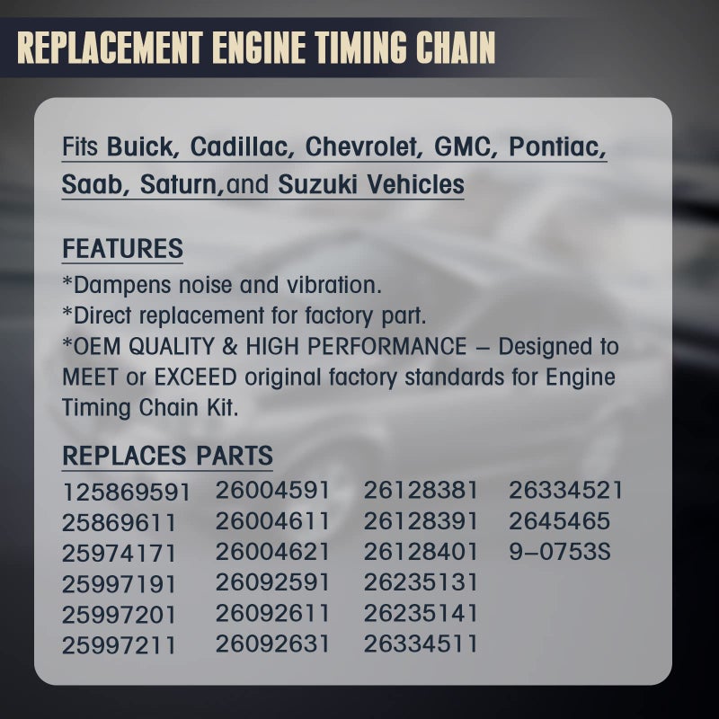 Mango S Compatibleu Engine Timing Chain Kit 9-0753S Chevrolet Buick Pontiac Cadillac Saturn 3.6L 3.0L - Image 5